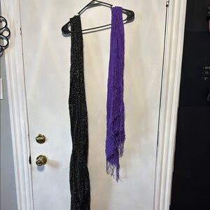 Elegant Black and Purple Scarf Set